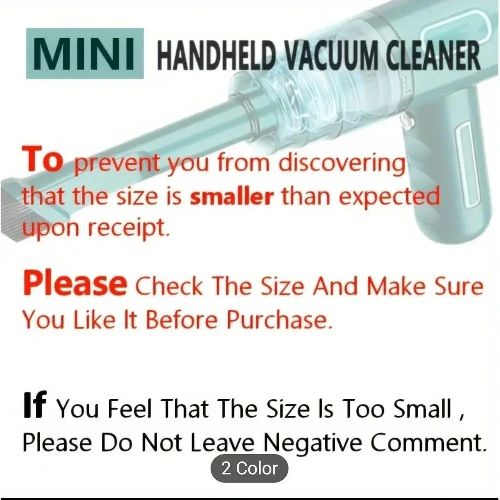 29000Pa‎ Car Vacuum Cleaner Strong Suction Dust Catcher Cordless Handheld Green
